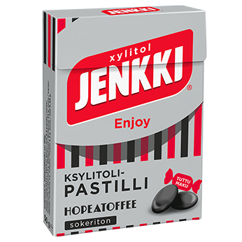 Jenkki Enjoy Hopeatoffee pastilli